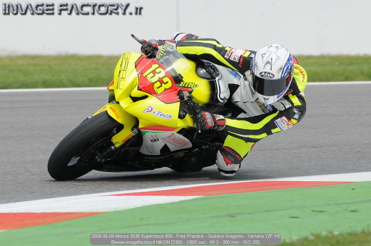 2009-05-09 Monza 3536 Superstock 600 - Free Practice - Giuliano Gregorini - Yamaha YZF R6
